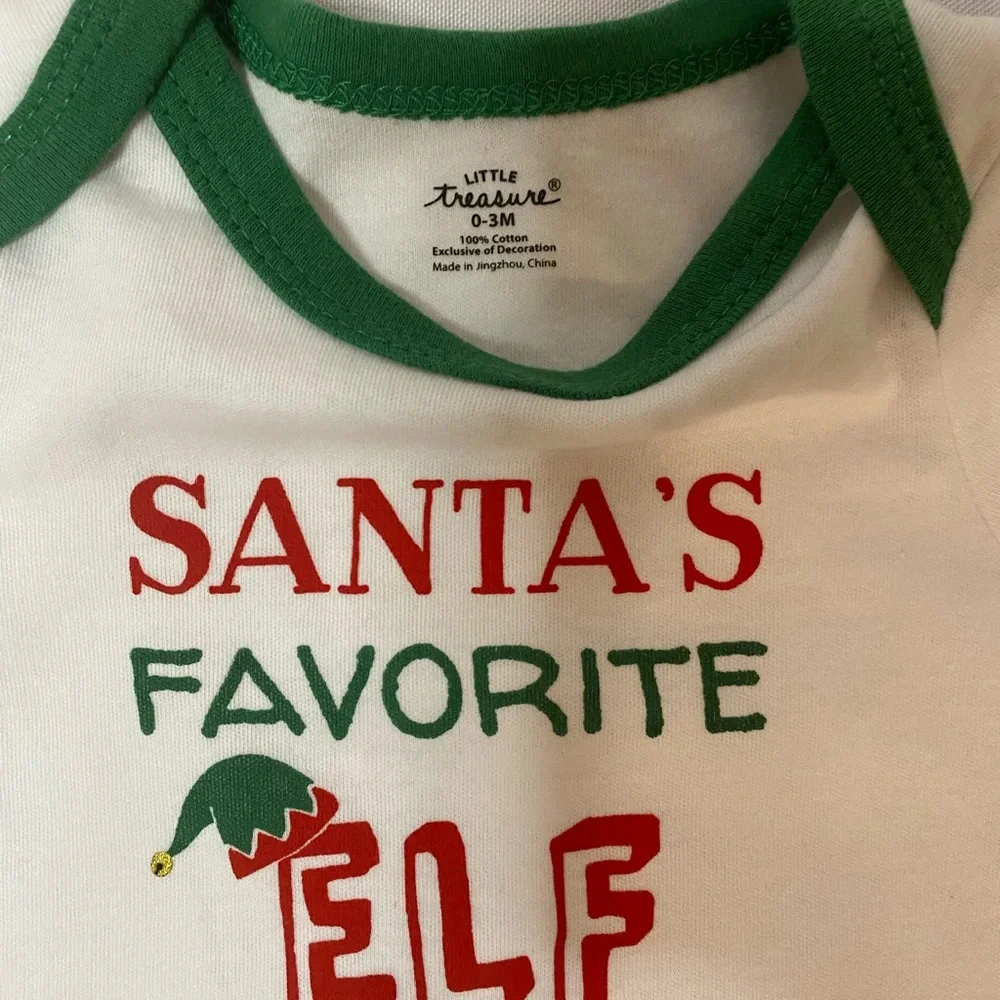Santa’s Favorite Elf bodysuit. Size 0-3 months